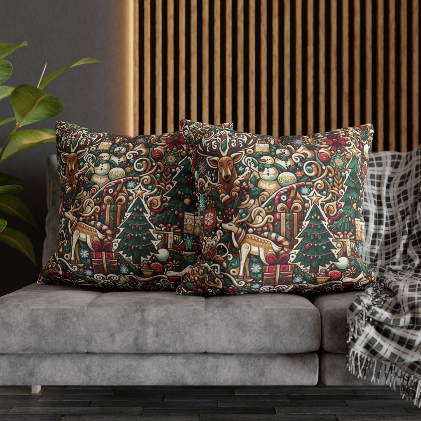 Christmas Square Pillowcase, Holiday Cushion Cover, Festive Throw Pillow, Xmas Decor, Home Decor Gift - Homevalley.co.uk