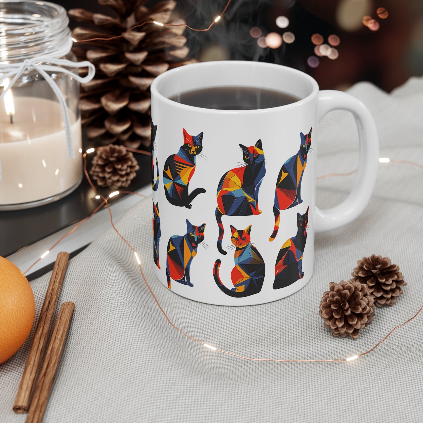 Cats White Coffee Mug, Cats and Kittens Coffee Cup, Cute Cats Tea Cup, Gift for Cat Lovers, Gift for Her, Gift for Friend,11oz - Homevalley.co.uk
