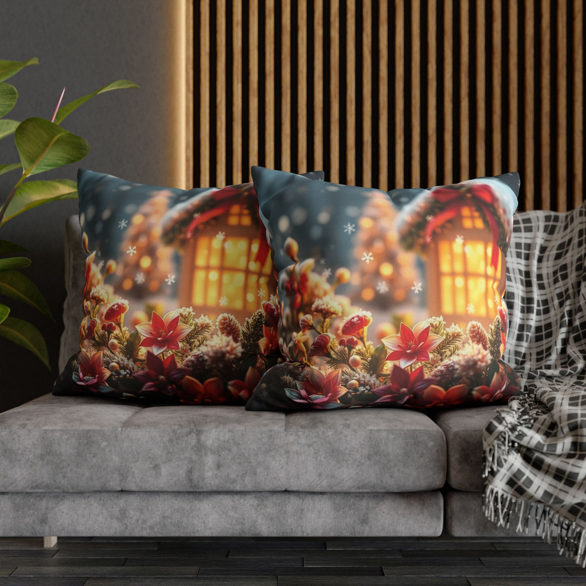 Christmas Square Pillowcase, Holiday Cushion Cover, Festive Throw Pillow, Xmas Decor, Home Decor Gift - Homevalley.co.uk