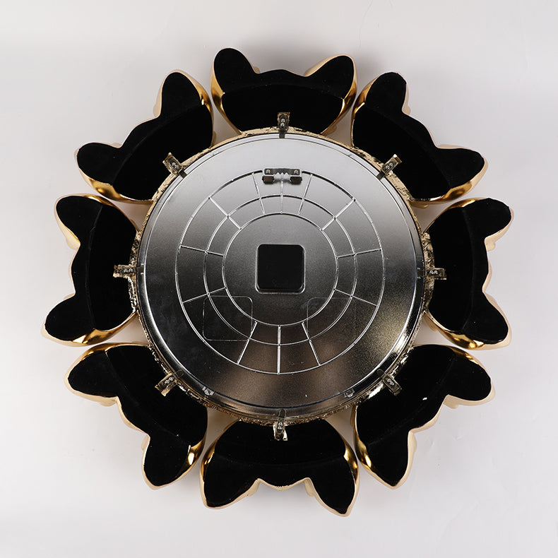 Luxury Handmade Abalone and Mother of Pearl Inlaid Round Wall Clock - Homevalley.co.uk