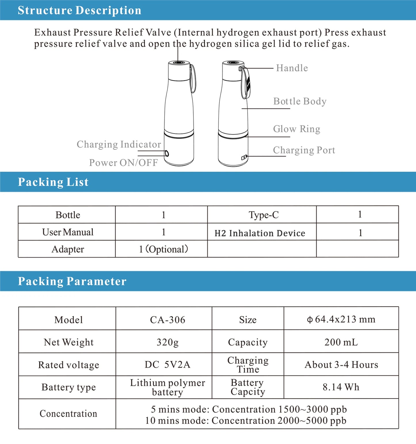 ALTHY Premium Molecular Hydrogen Water Generator Bottle DuPont SPE+PEM - Homevalley.co.uk