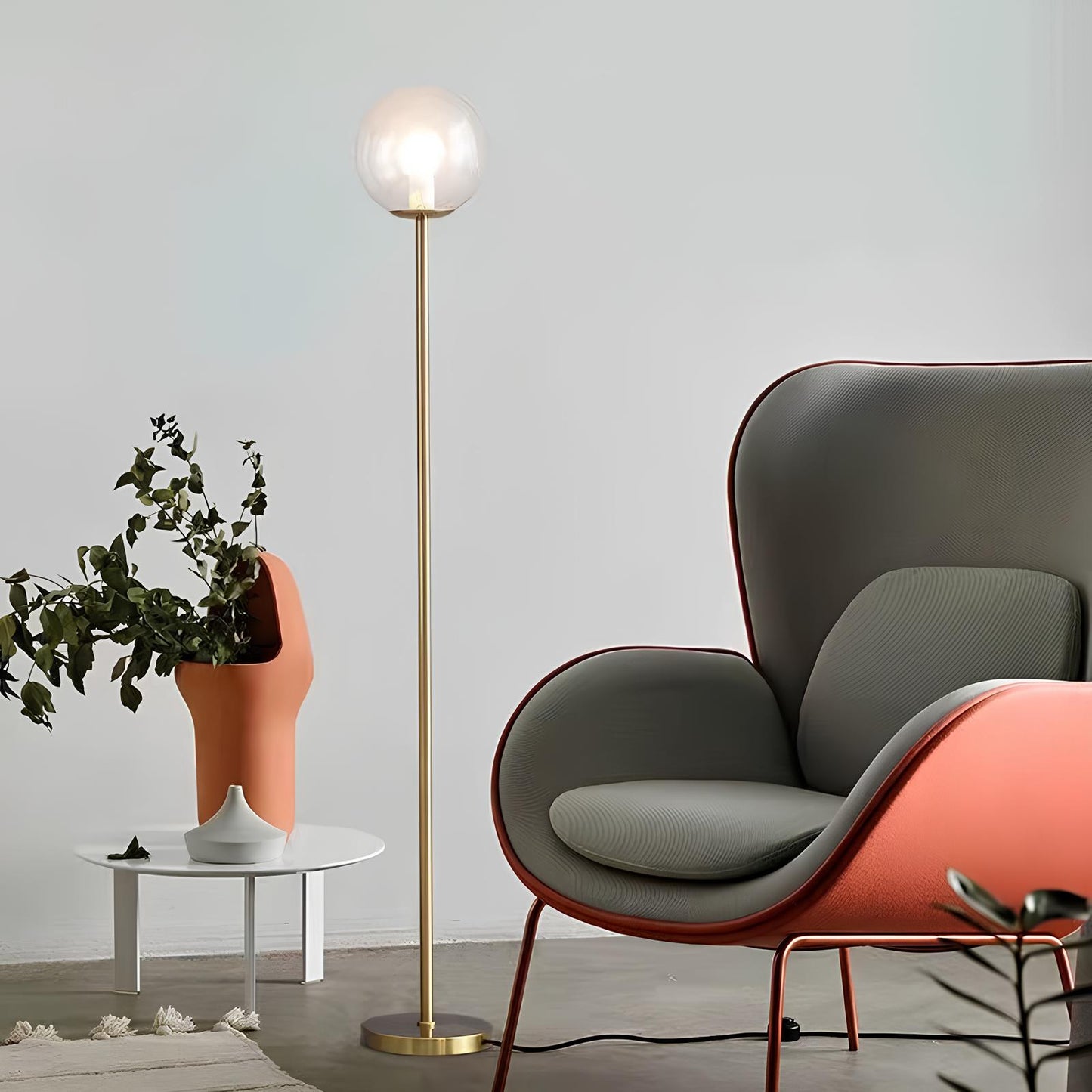 Nordic LED Frosted Glass Floor Lamp - Homevalley.co.uk