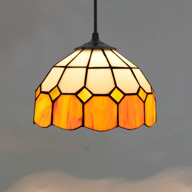 Retro Tiffany Glass Bedroom, Living Room, Ceiling Pendant Light - Homevalley.co.uk