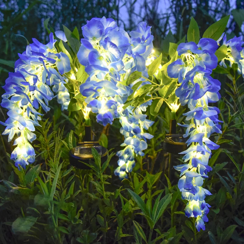 Solar LED Wisteria Flower Garden Lights – Waterproof Outdoor Lawn Lamp & Decorative Pathway Light