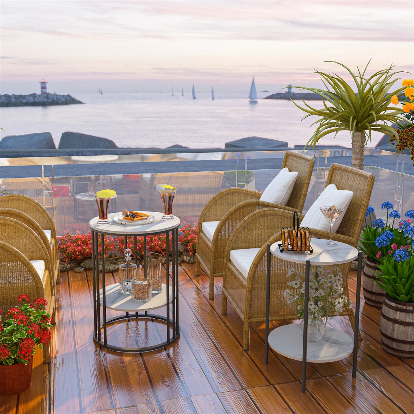 Tall Frame Nightstand Coffee Side End Accent Table - Homevalley.co.uk