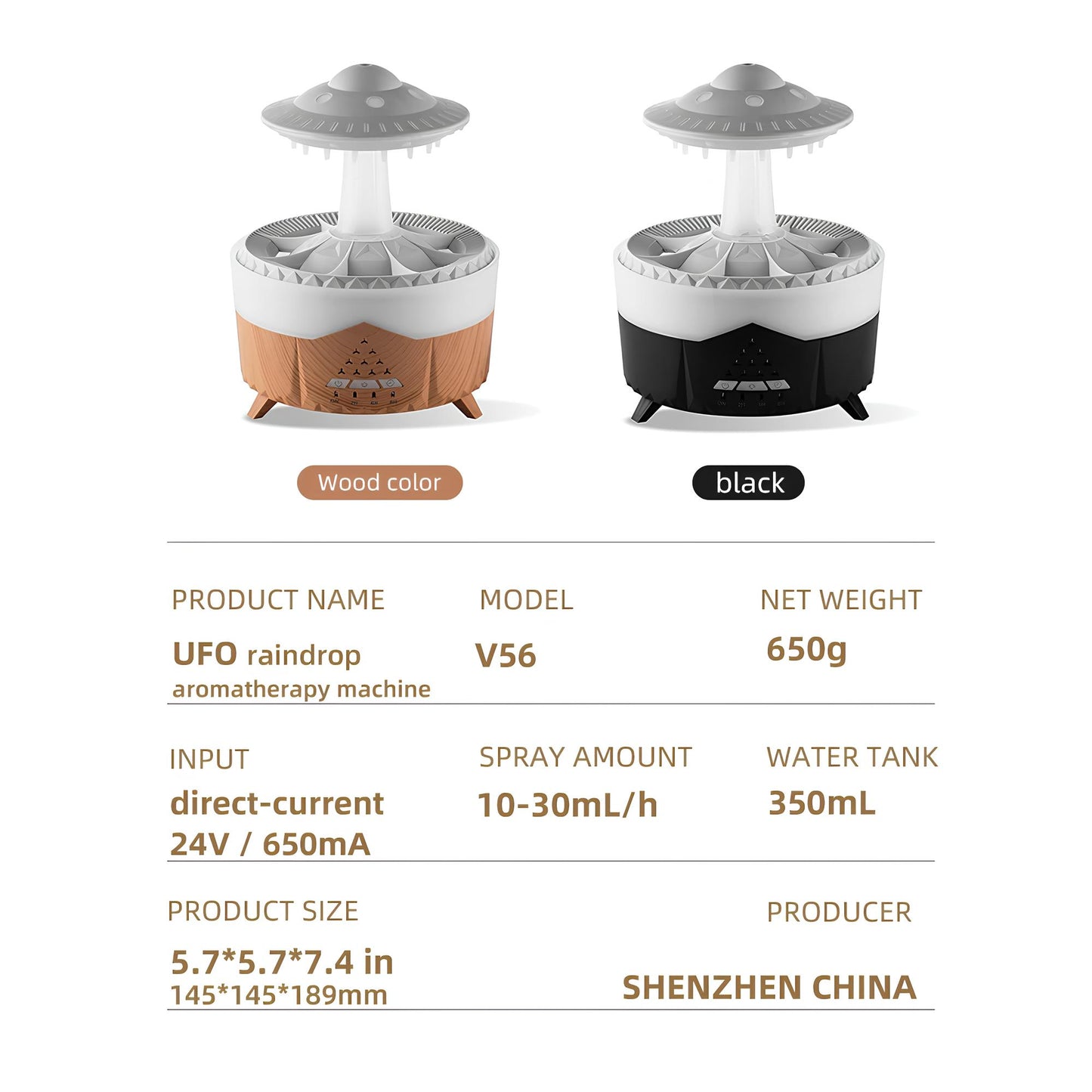 UFO Raindrop Humidifier, Aromatherapy, Air Diffuser - Homevalley.co.uk