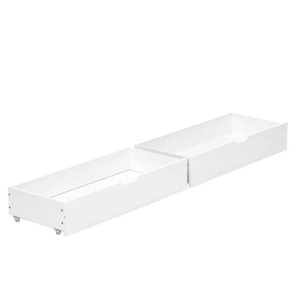 White Solid Wooden Children's Bed with Bookshelf - Homevalley.co.uk