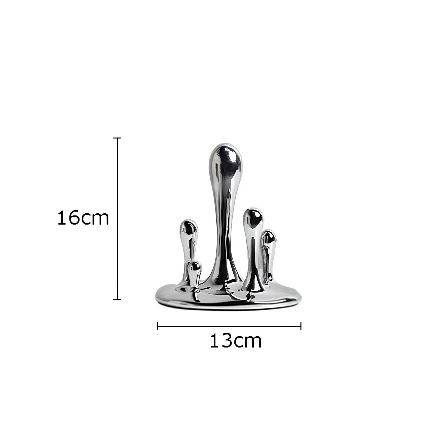 Silver Water Droplets Abstract Sculpture Figurine