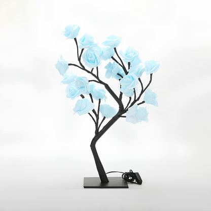 24 LED Rose Tree Lamp Flower Light Night, USB Powered - Homevalley.co.uk