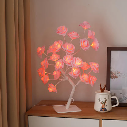 24 LED Rose Tree Lamp Flower Light Night, USB Powered - Homevalley.co.uk