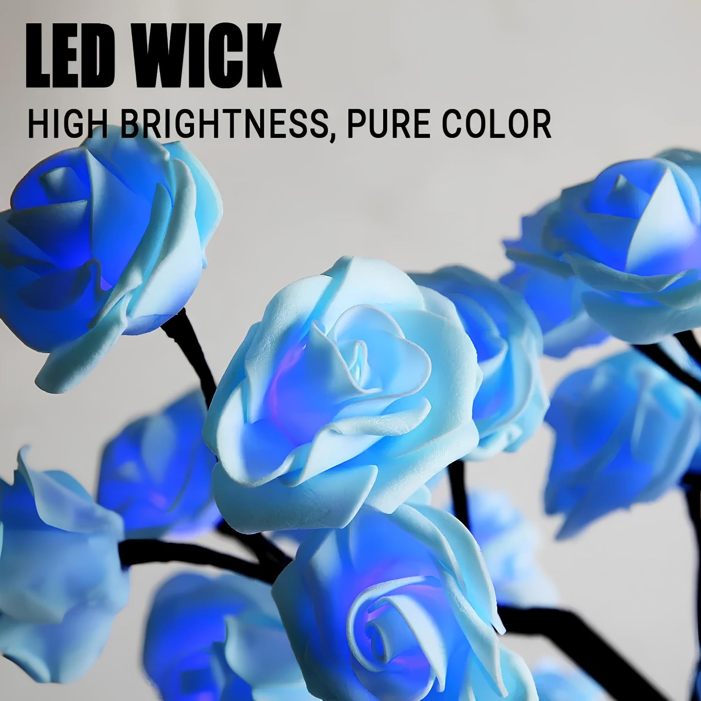 24 LED Rose Tree Lamp Flower Light Night, USB Powered - Homevalley.co.uk