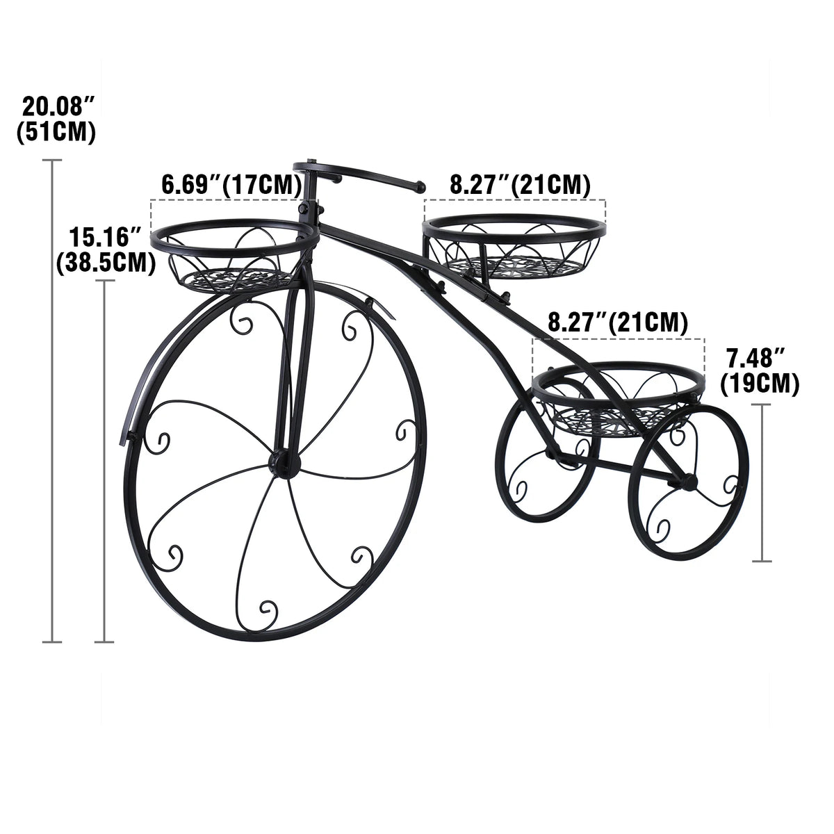 3 Tier Tricycle Flower Pot Plant Holder - Homevalley.co.uk