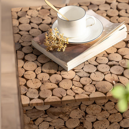 Stacked Wood Design Side / End / Accent Coffee Table