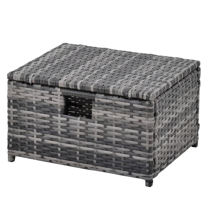 6 Pieces 6 Seater Rattan Patio Sofa Furniture Set with Tempered Glass Coffee Table & Footstools - Homevalley.co.uk