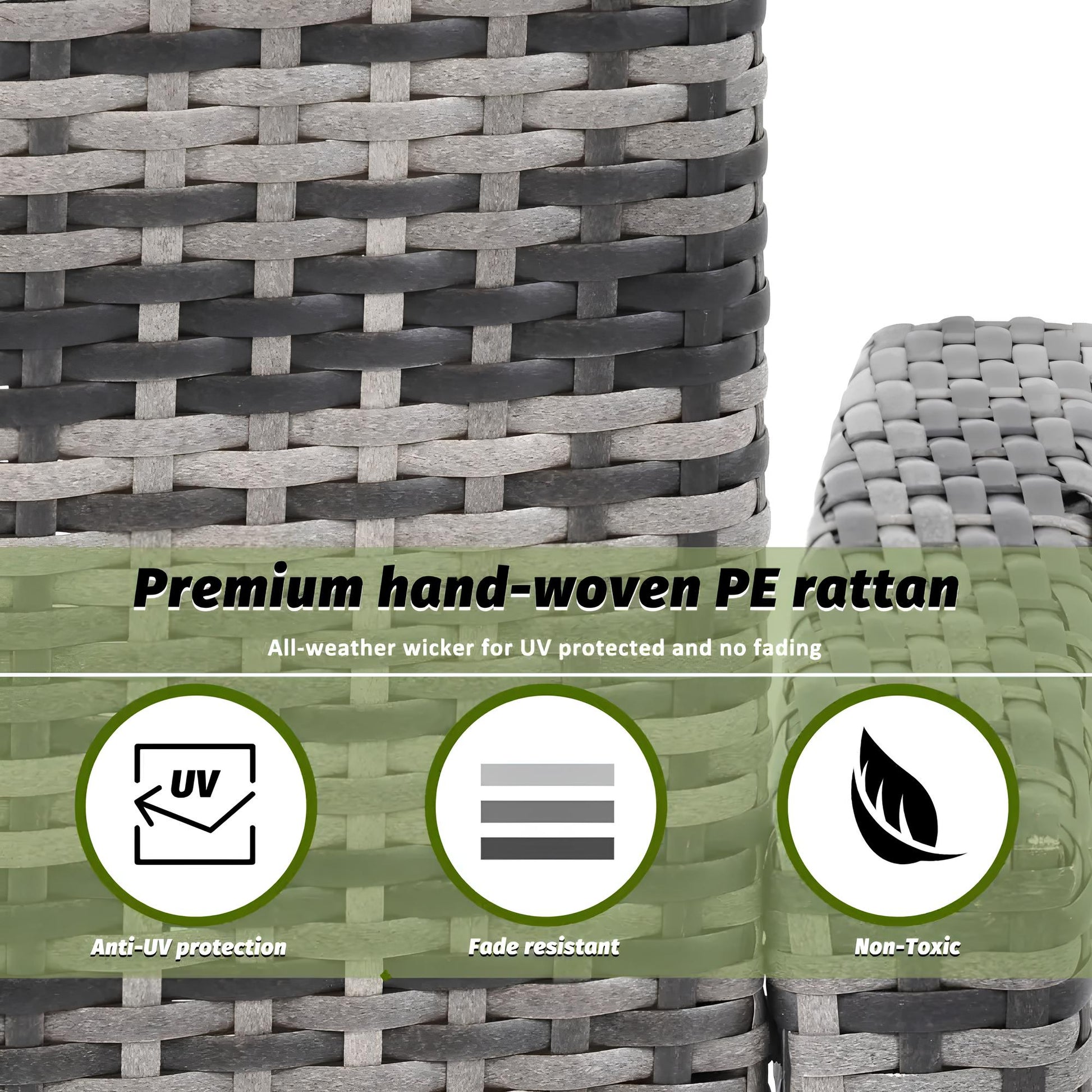 6 Pieces 6 Seater Rattan Patio Sofa Furniture Set with Tempered Glass Coffee Table & Footstools - Homevalley.co.uk