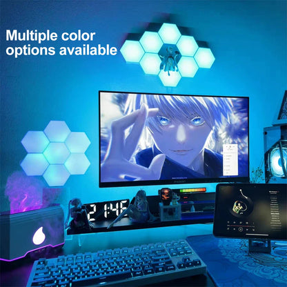 Hexagon DIY LED Light Bluetooth RGB Honeycomb Wall Lamp With Remote Control for Computer Game Room Decor Christmas Party