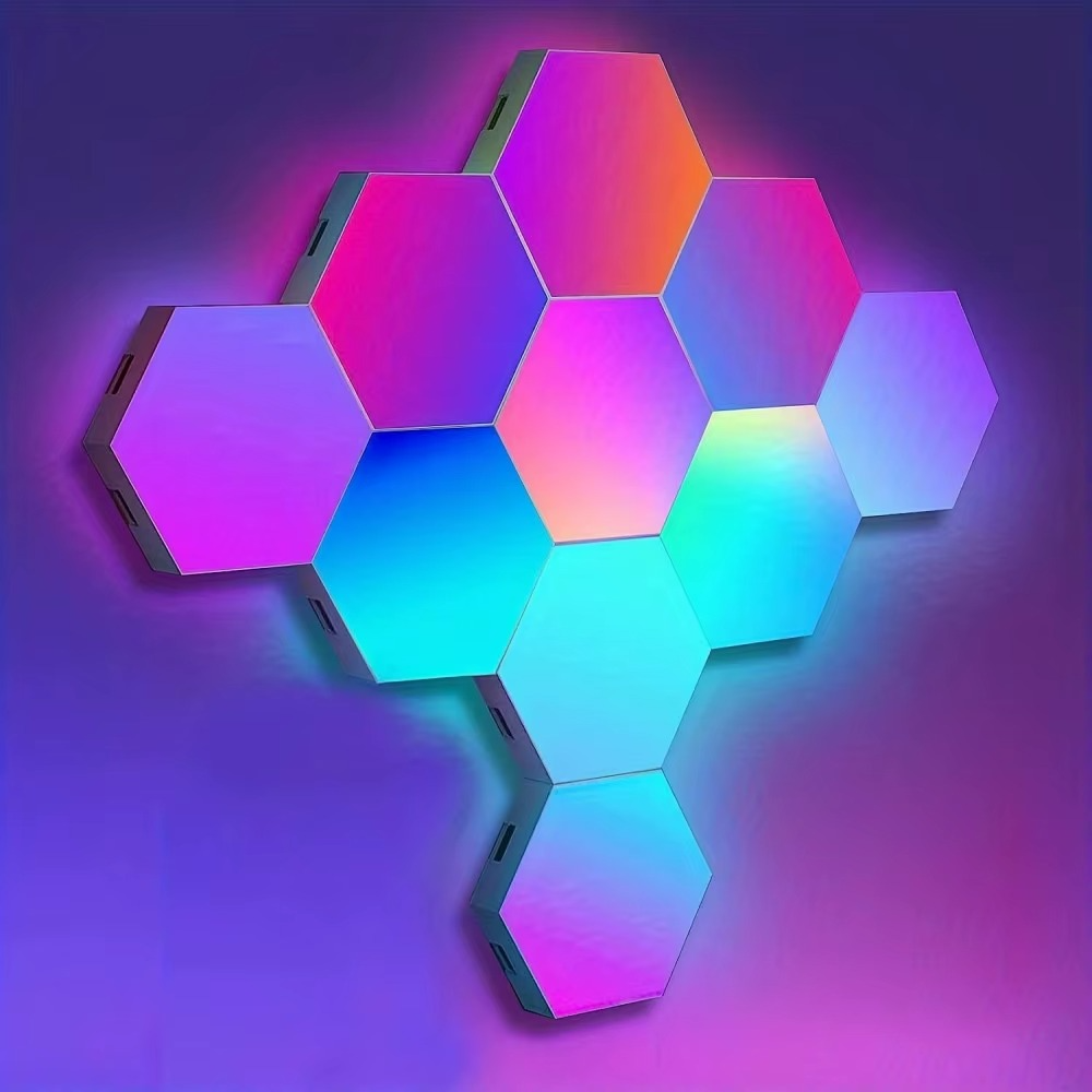 Hexagon DIY LED Light Bluetooth RGB Honeycomb Wall Lamp With Remote Control for Computer Game Room Decor Christmas Party