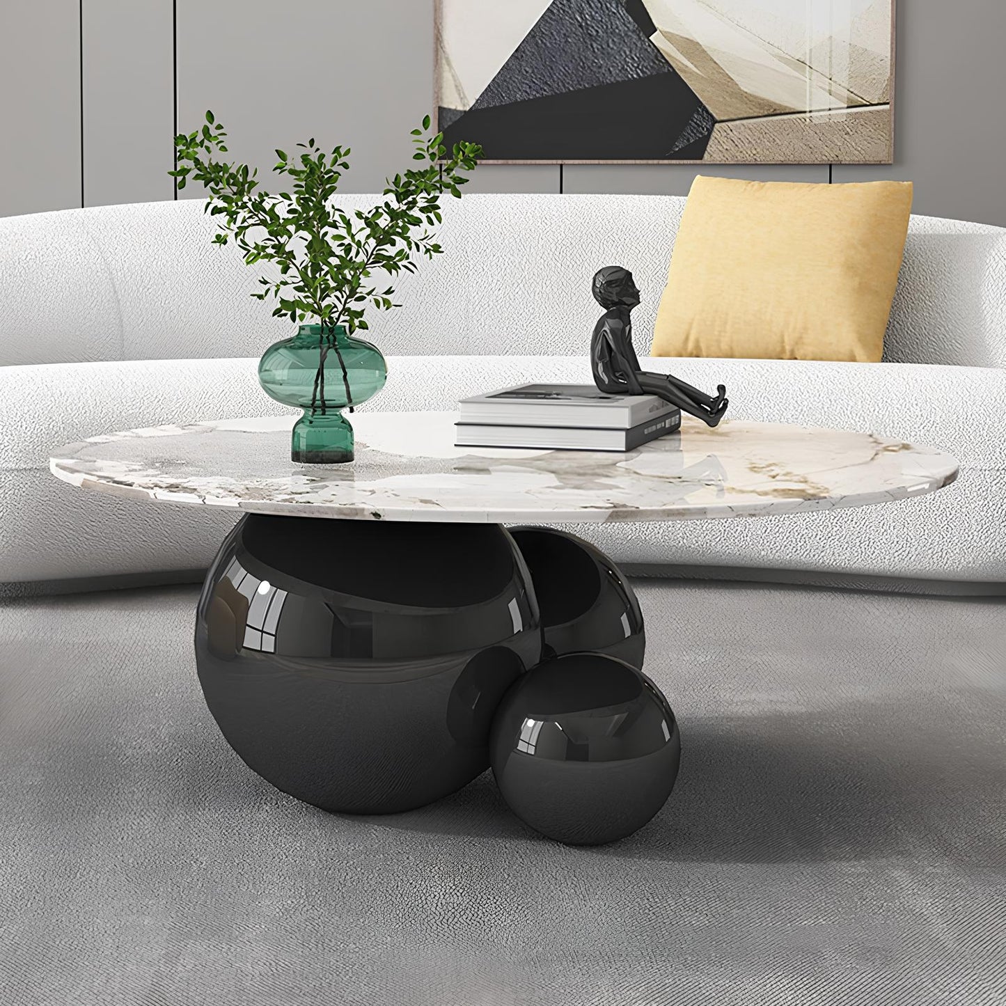 Round Marble Top Luxury Design Coffee Table