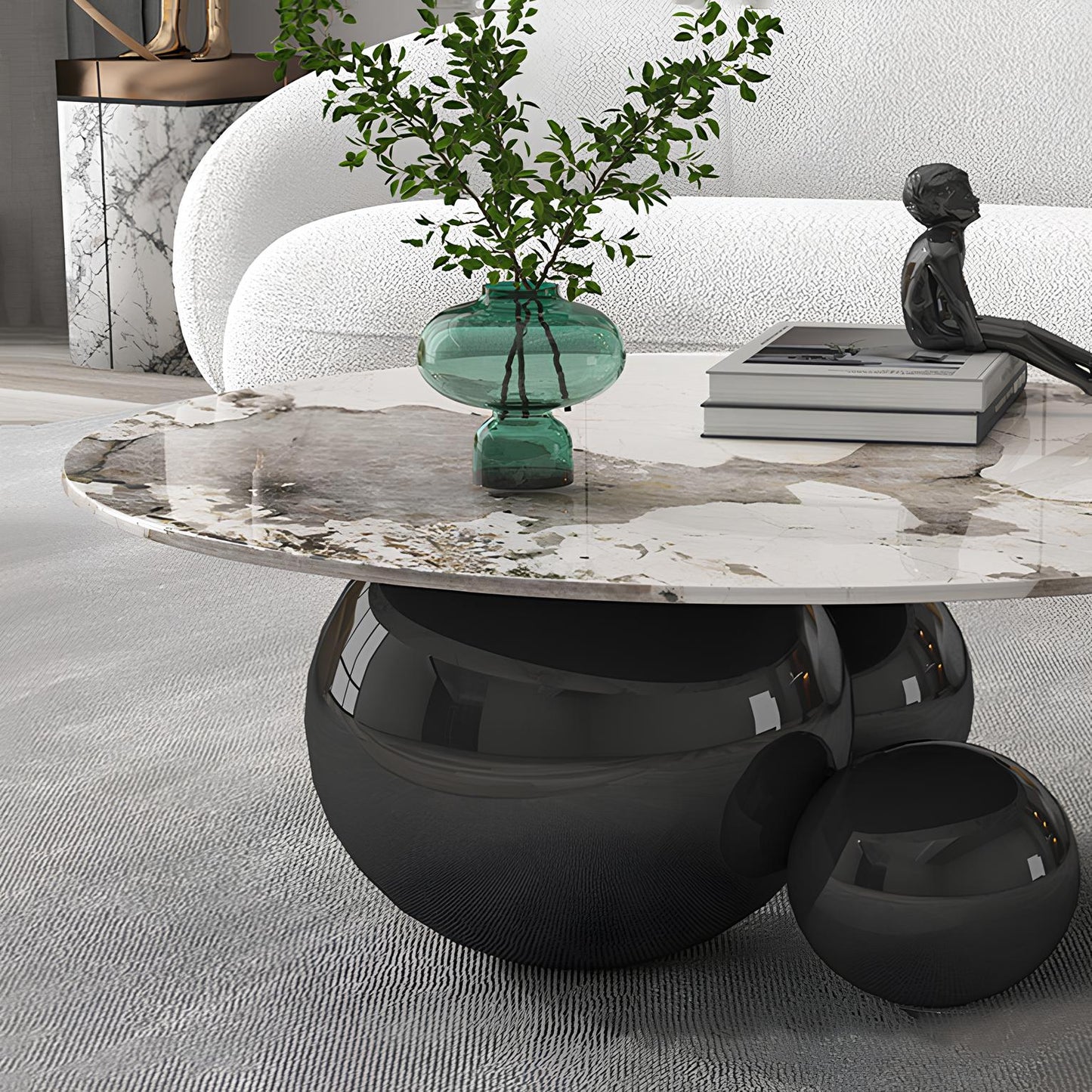 Round Marble Top Luxury Design Coffee Table