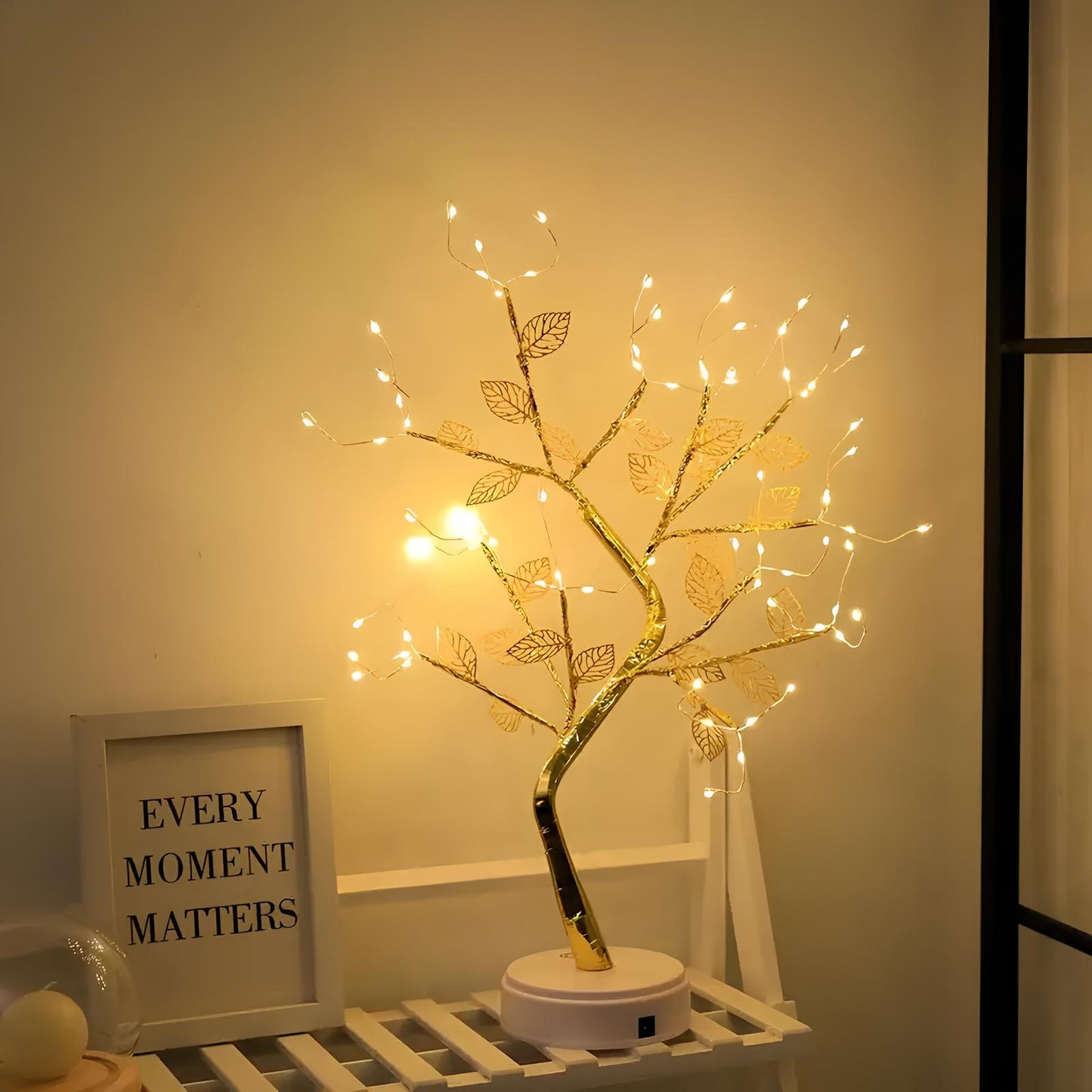 Gold Leaf Led Touch Night Light Light Table Tree Lamp