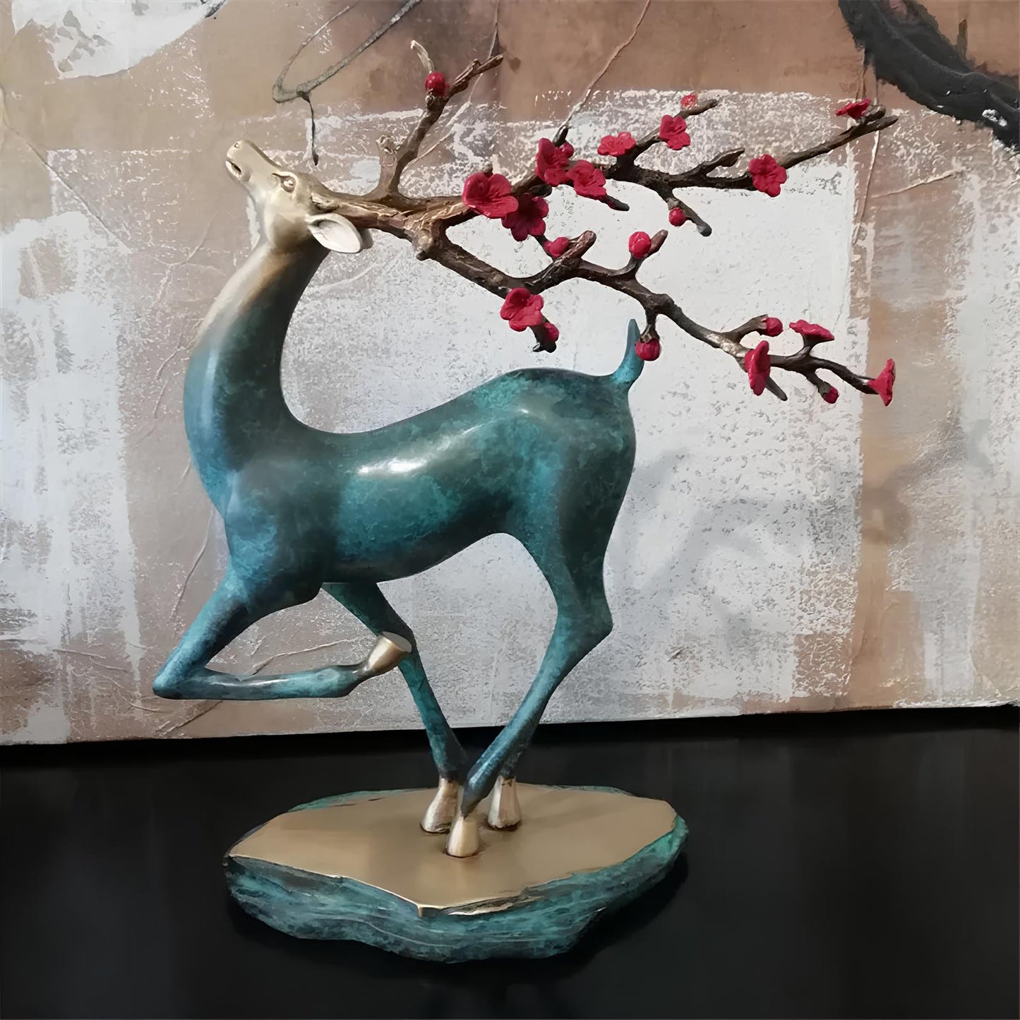 Copper Deer Statue Sculpture Figurine