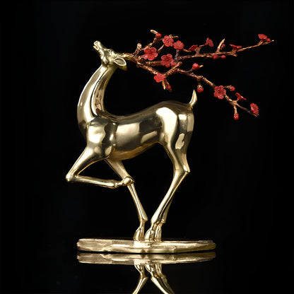 Copper Deer Statue Sculpture Figurine