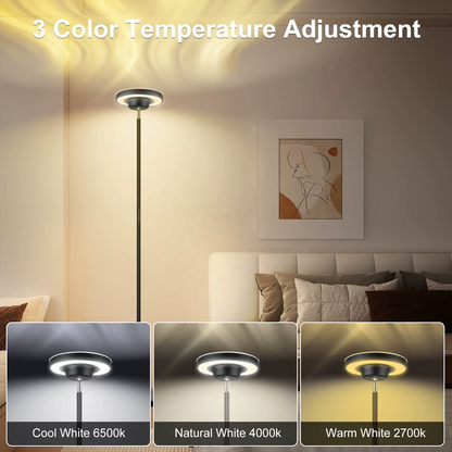 RGB Water Ripple Projector LED Floor Lamp – Dimmable Modern Standing Lamp with Remote Control