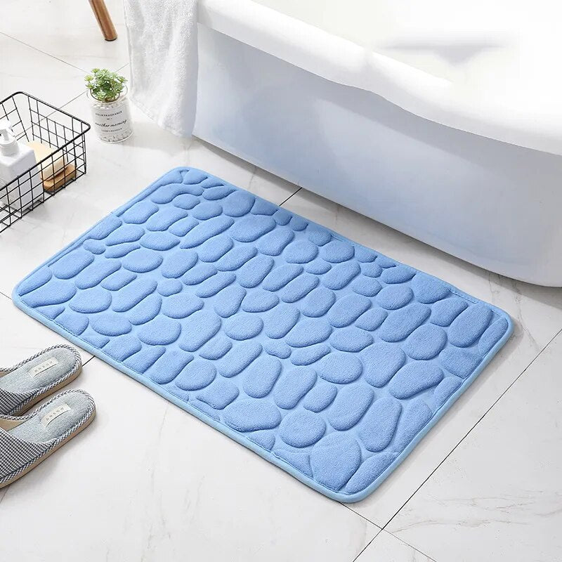 Raised Paver Bathroom Rug Non-Slip Memory Foam – Stylish, Soft, and Safe for Your Bathroom