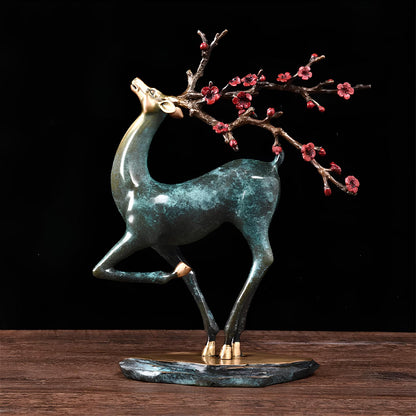 Copper Deer Statue Sculpture Figurine