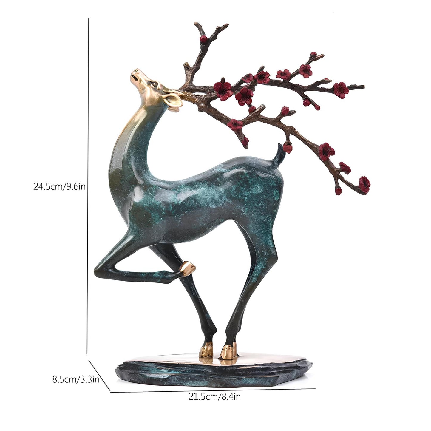 Copper Deer Statue Sculpture Figurine