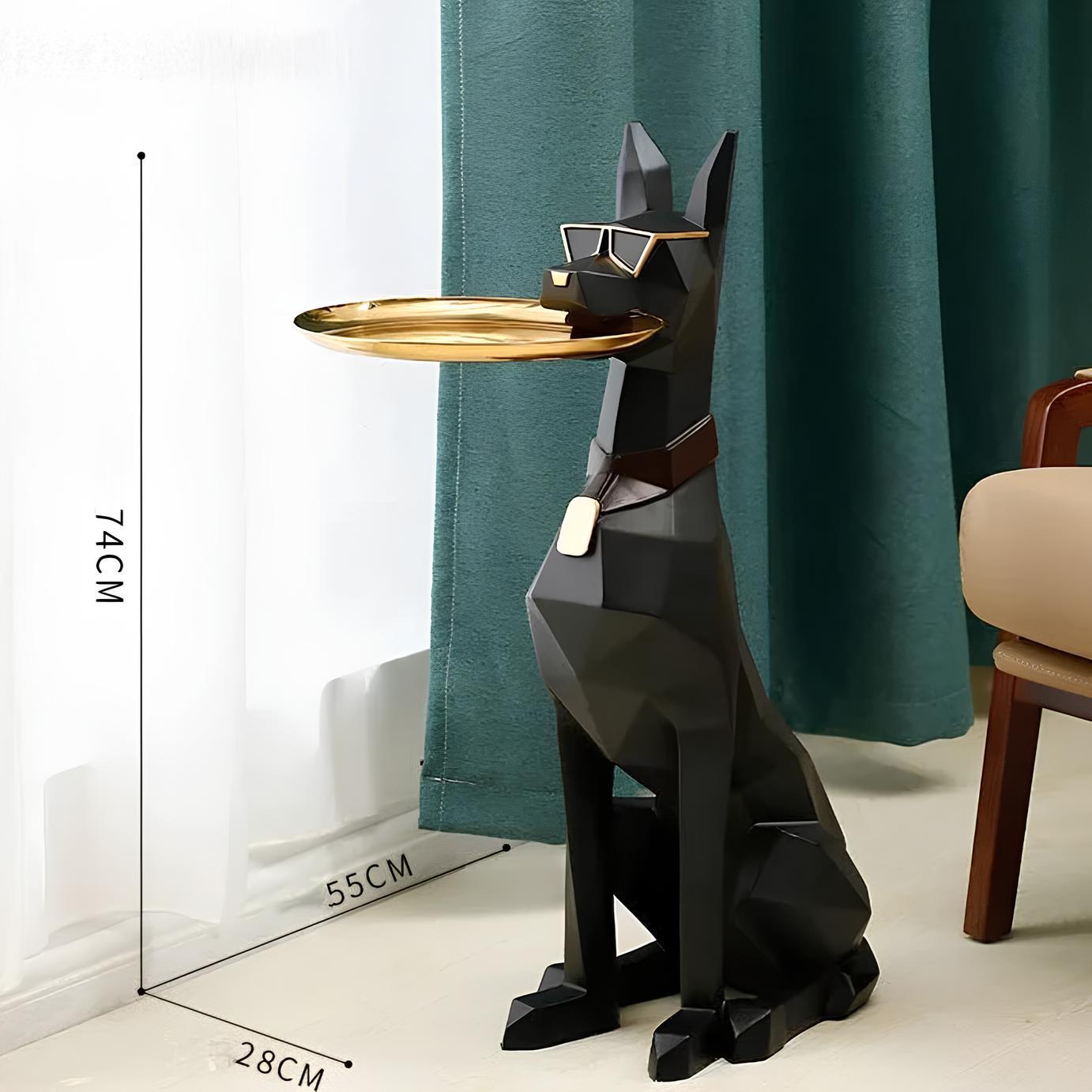 Wohndekoration Skulptur Figurine Großer Hund Kaffee Beistelltisch