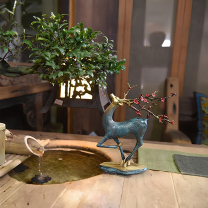 Copper Deer Statue Sculpture Figurine