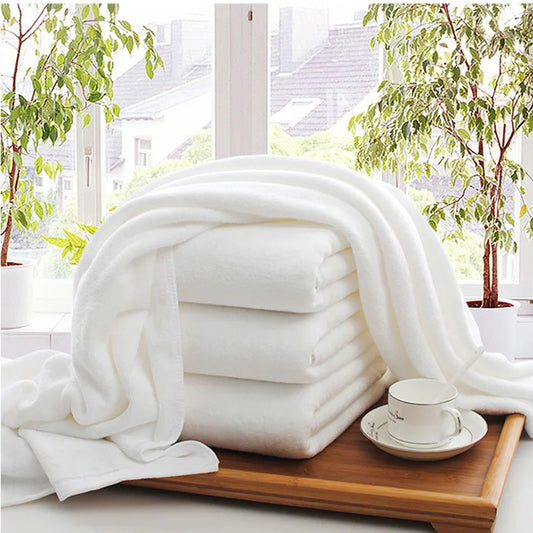 Luxury White 100% Cotton Large Bath Towel, Size 80 x 180cm