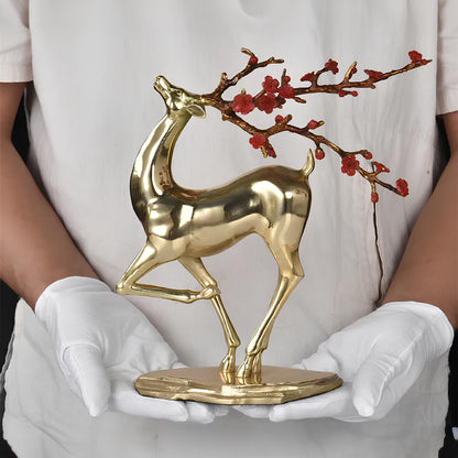 Copper Deer Statue Sculpture Figurine