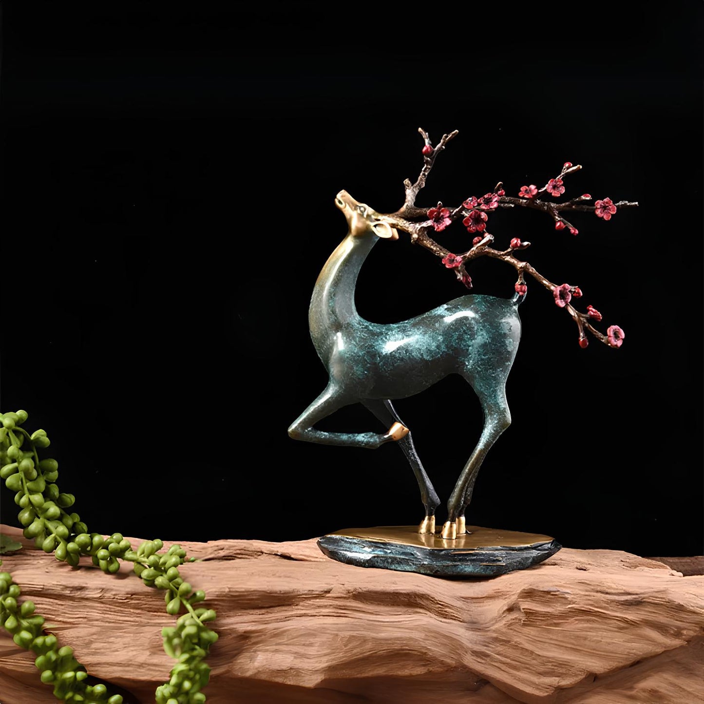 Copper Deer Statue Sculpture Figurine