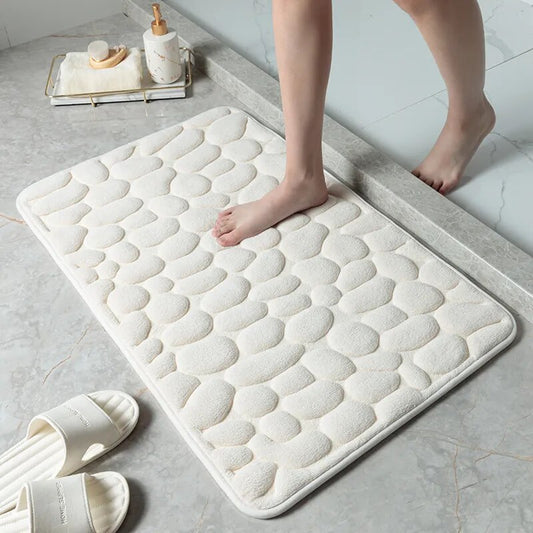 Raised Paver Bathroom Rug Non-Slip Memory Foam – Stylish, Soft, and Safe for Your Bathroom