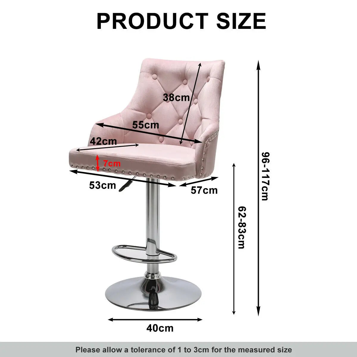 Adjustable Swivel Bar Stool Chair - Homevalley.co.uk