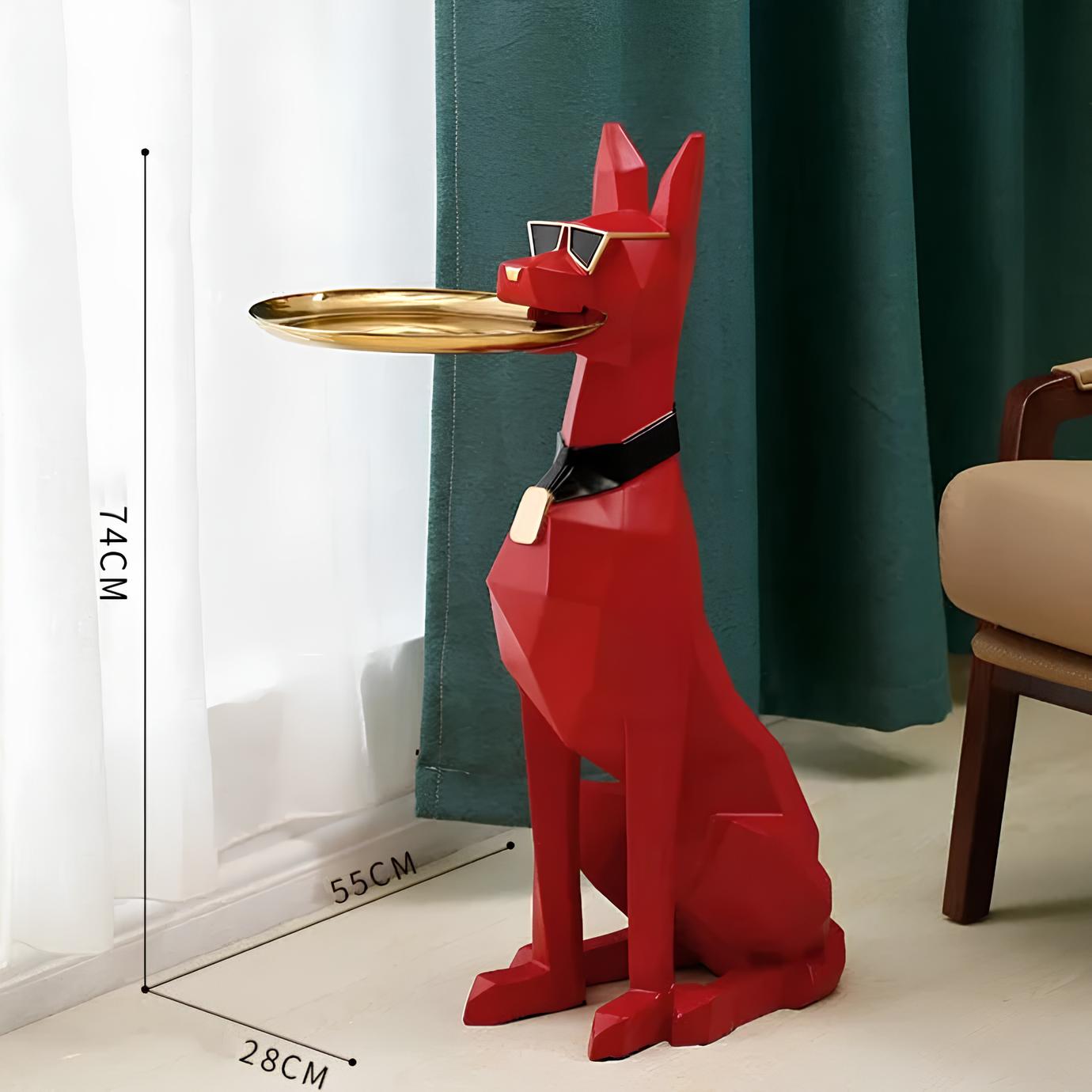 Wohndekoration Skulptur Figurine Großer Hund Kaffee Beistelltisch