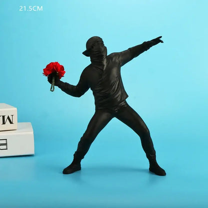 Banksy Flower Thrower Figurine Statue