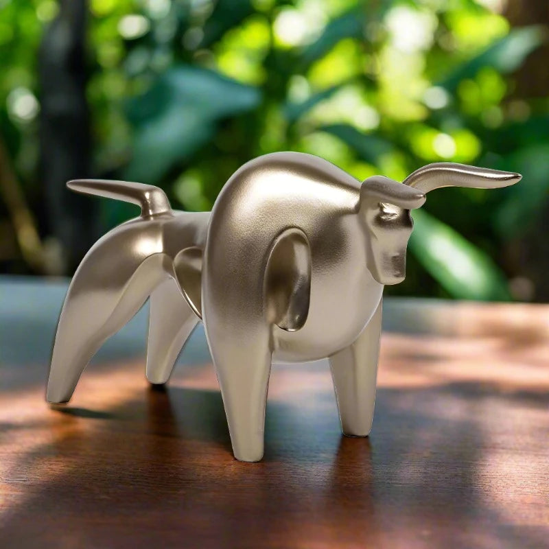 Abstract Resin Bull Sculpture Figurine