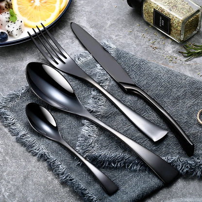 Jet Black Stainless Steel Cutlery Set