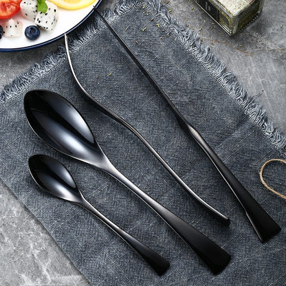 Jet Black Stainless Steel Cutlery Set
