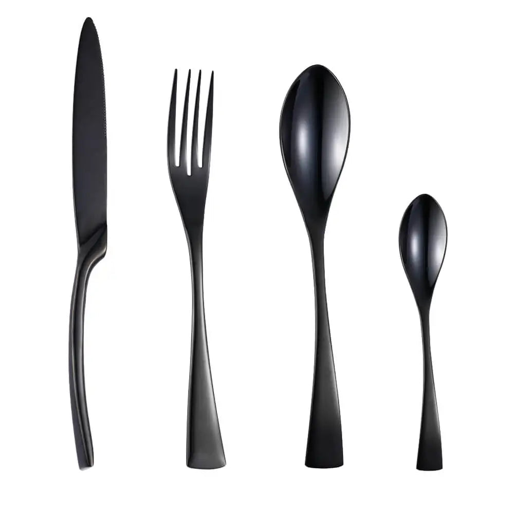 Jet Black Stainless Steel Cutlery Set