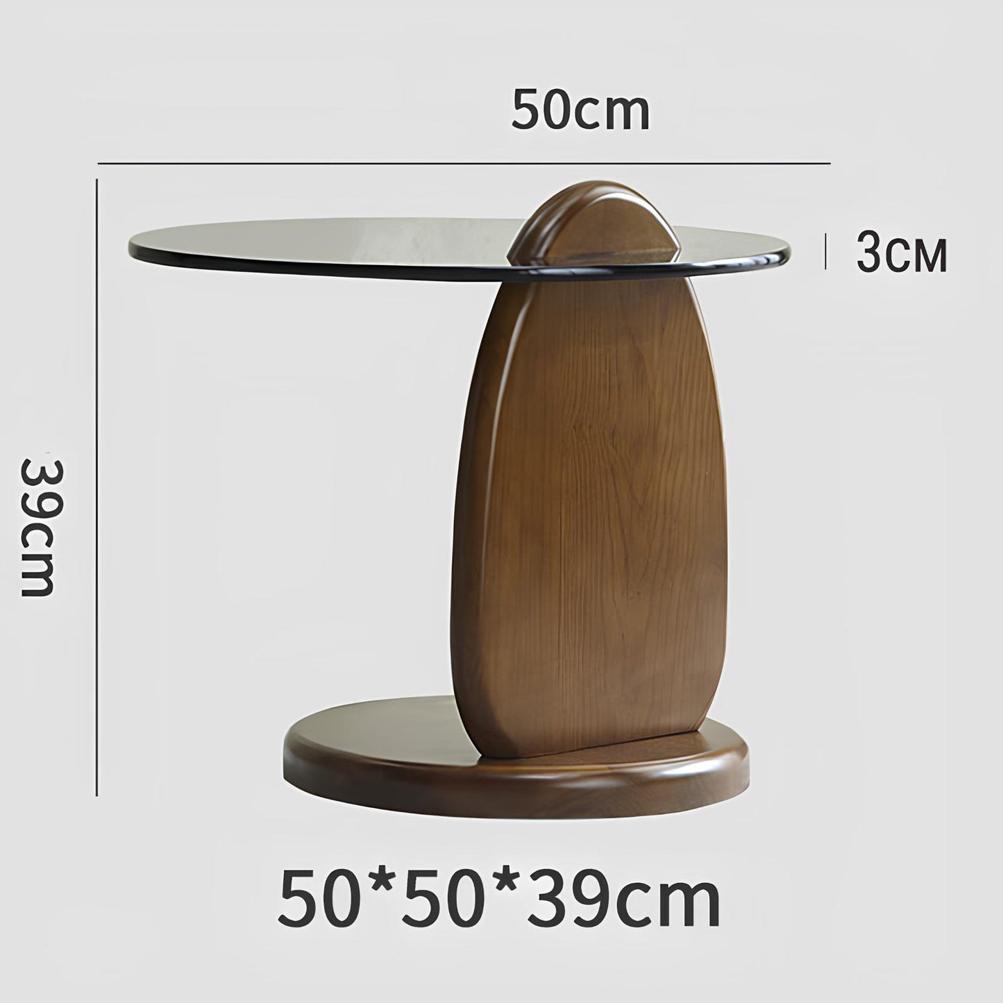 Minimalist Style Black Tempered Glass Round Coffee Table