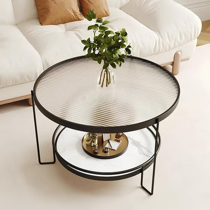 Luxury Tempered Glass Round Coffee Table