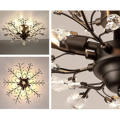 Floral Led Crystal Ceiling Lights Fixture