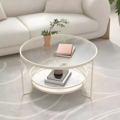 Luxury Tempered Glass Round Coffee Table