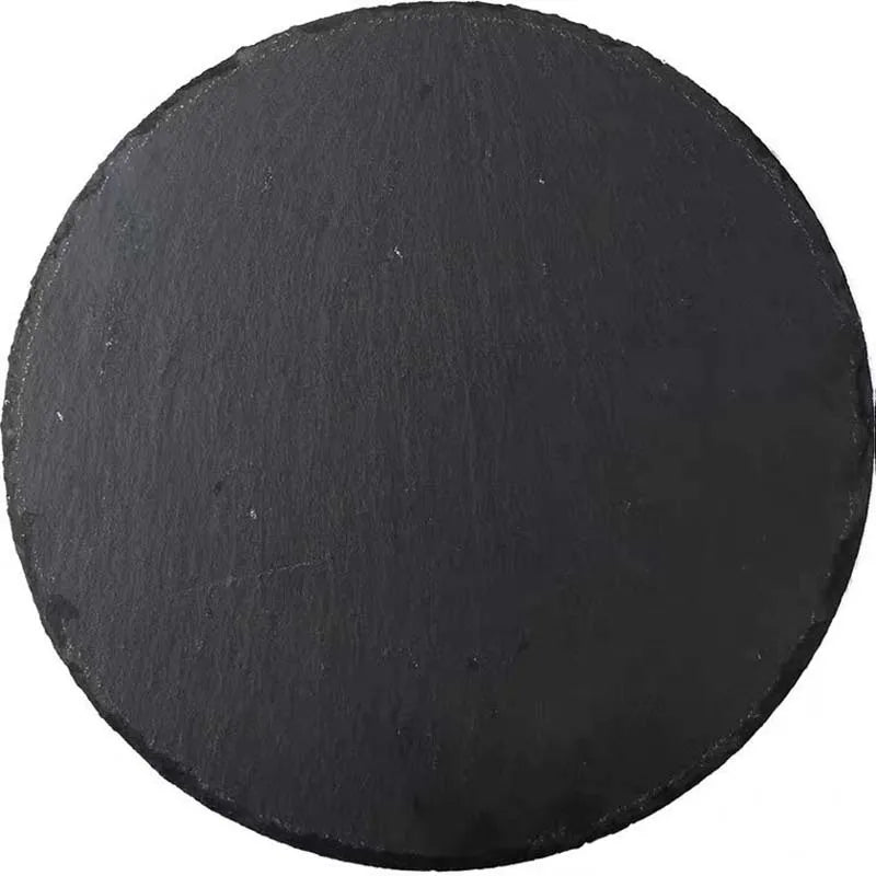 Japanese Style Black Rock Sushi Plate – Natural Slate Serving Plate for Sushi, Meat & Western Dishes