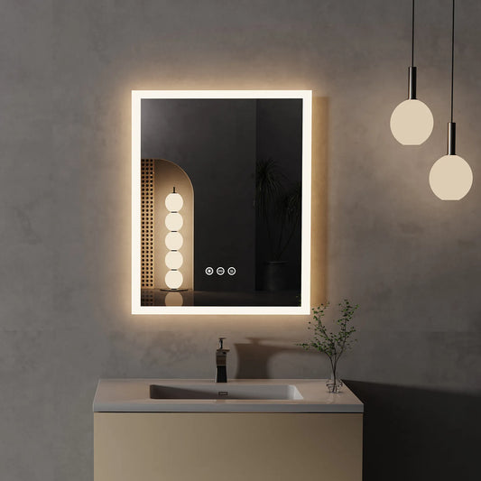 LED Bathroom Mirror with Anti-Fog, Smart Touch Button, Memory Function