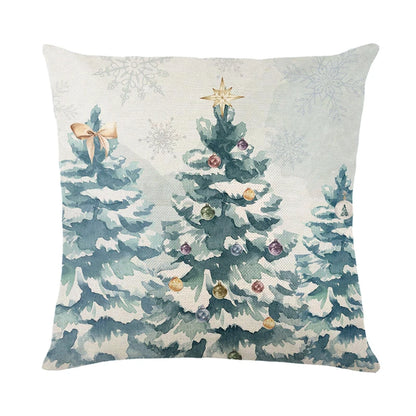 Linen Christmas Snowman Cushion Cover 45x45cm - Homevalley.co.uk